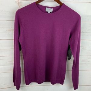 Pure Collection | Berry 100% Cashmere Crew Neck Pullover Sweater New